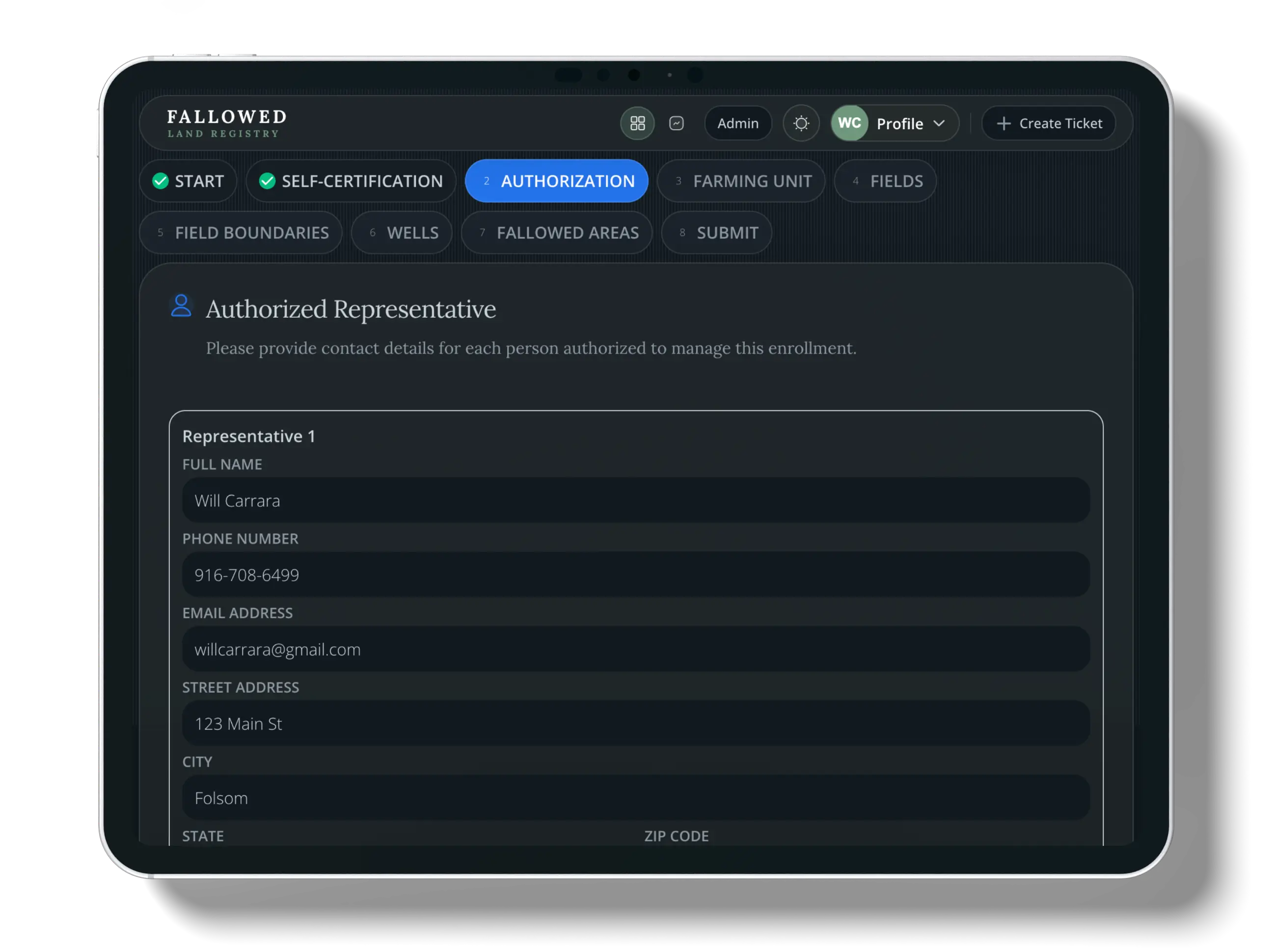 Step 2: Authorization screenshot