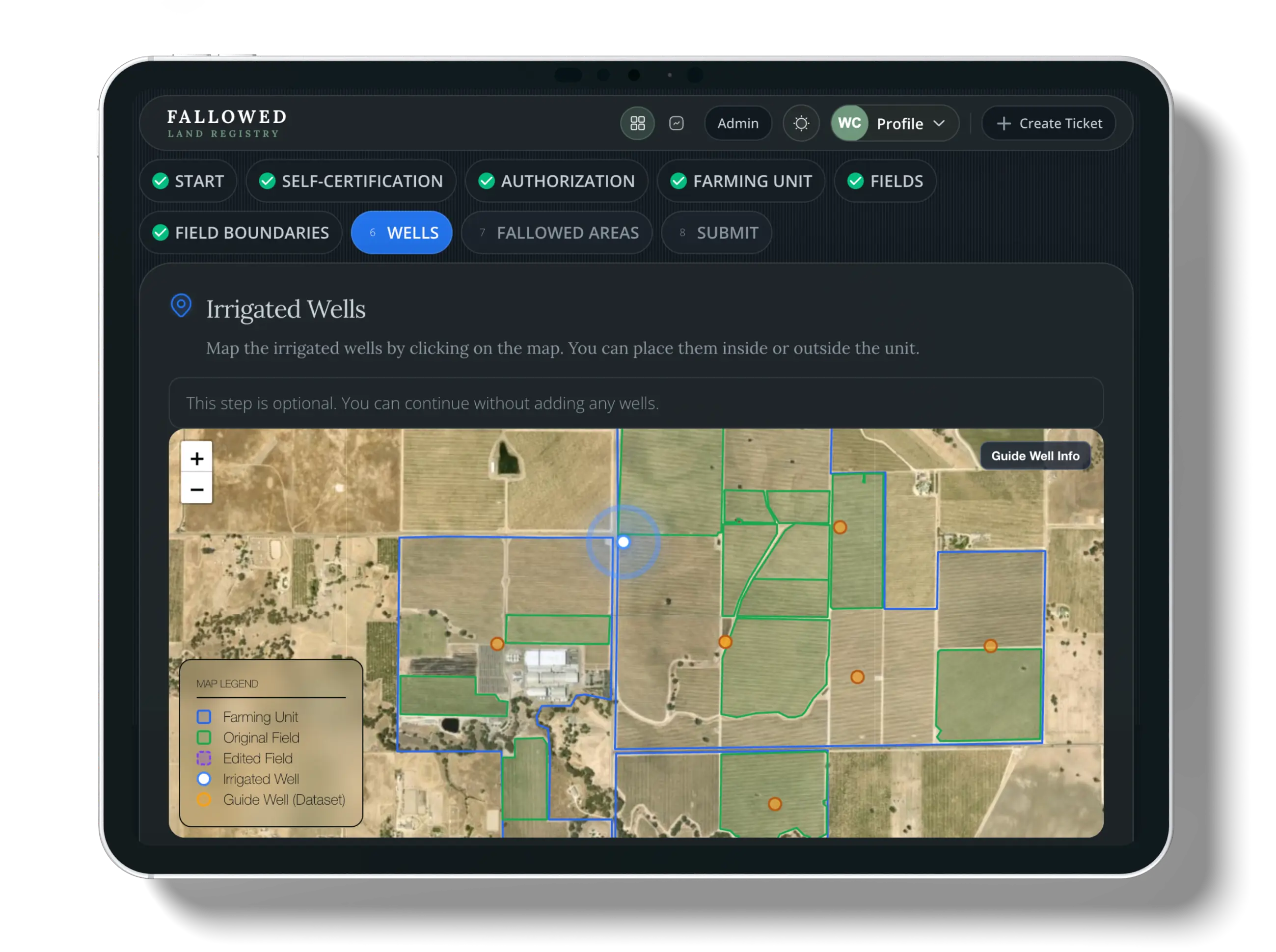 Step 5: Irrigated Wells screenshot